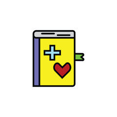 medical handbook vector type icon