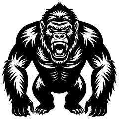 gorilla-animal-silhouette-black-vector-illustratio