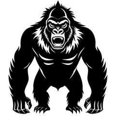 gorilla-animal-silhouette-black-vector-illustratio