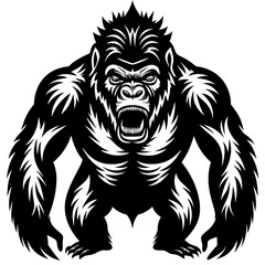 gorilla-animal-silhouette-black-vector-illustratio