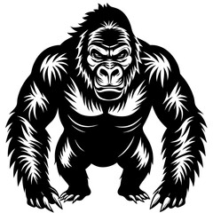 gorilla-animal-silhouette-black-vector-illustratio