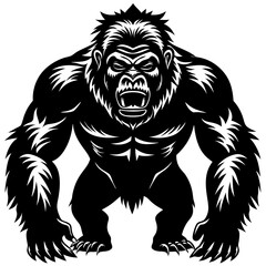 gorilla-animal-silhouette-black-vector-illustratio