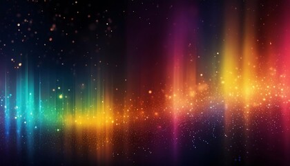 Firefly Blur colorful warm rainbow light leaks on black background with dust texture; blurred neon, AI