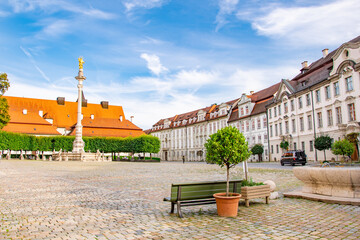 eichstätt, beautiful summer city view, germany architecture	
