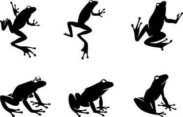 hand-drawn silhouette of a frog