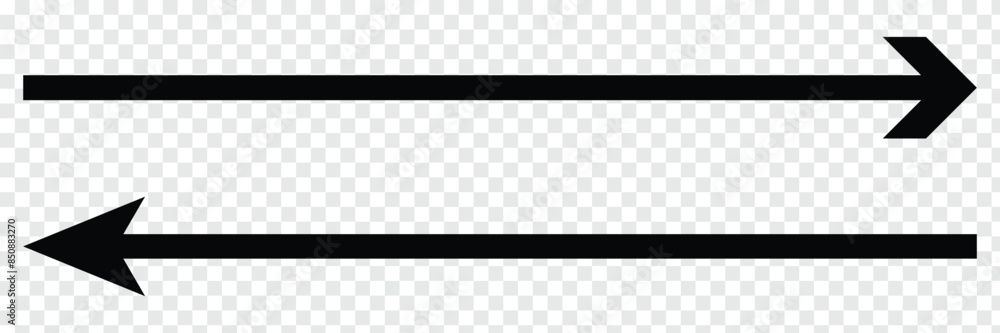 Poster weblong arrows icon set. vector set of trendy long arrows left and right in flat style. black arrows