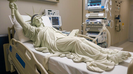 statue of liberty on life support