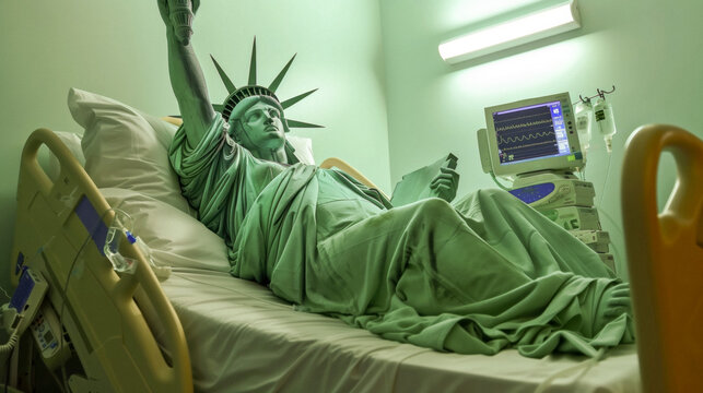 statue of liberty on life support