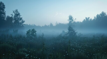 Fototapeta premium Morning fog during summer