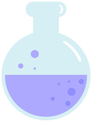 Cute back to school in Children Style Cartoon illustration test tube