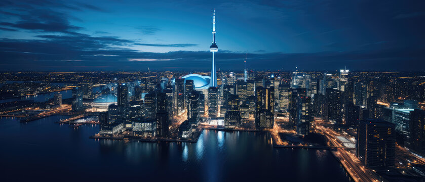 Toronto Skyline at Twilight: Urban Majesty