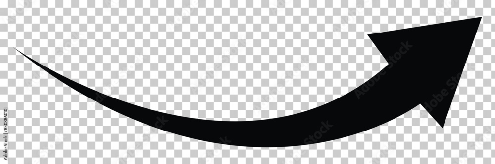 Poster black arrow to the right vector, isolated on transparent background. arrow indicated the direction s