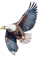 Obraz premium Eagle Image, for Stickers, T-Shirt Print, Cap, Mug, Slippers, Mousepad, with Transparent Background PNG