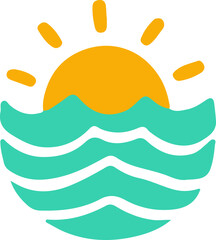 태양과 바다 아이콘 