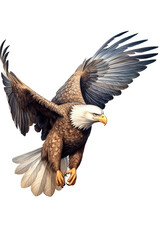 Obraz premium Eagle Image, for Stickers, T-Shirt Print, Cap, Mug, Slippers, Mousepad, with Transparent Background PNG