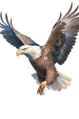 Obraz premium Eagle Image, for Stickers, T-Shirt Print, Cap, Mug, Slippers, Mousepad, with Transparent Background PNG