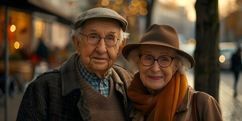 Elderly couple approved for government benefit package leaving them happy. Concept Senior Benefits, Government Assistance, Financial Security, Elderly Happiness