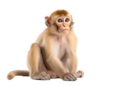 a monkey sitting on the ground