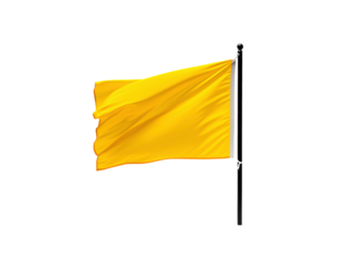 a yellow flag on a pole