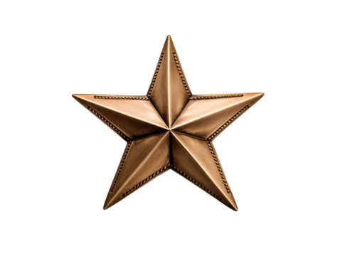 a gold star with a beaded edge