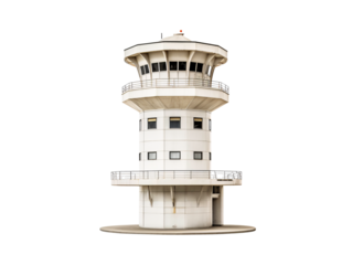 a white tower with a balcony