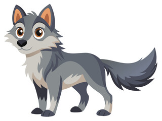 Wolf vector illustration, cute animal vector illustration, Wolf illustration vector, cute Wolf cartoon illustration