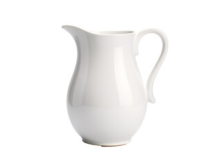a white pitcher with a handle