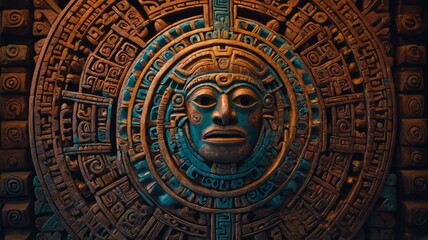 Background with Mayan patterns, concept of culture and history.