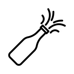 Champagne line icon. New year icon. New year party icon isolated on white background. Transparent background, minimalist symbol. Vector images
