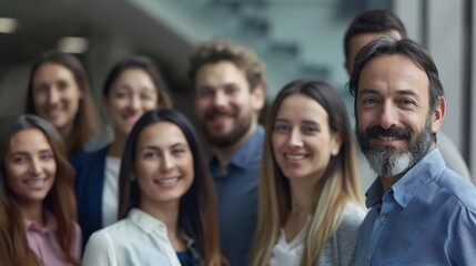 Group of business people in selfie together diversity and smile for social media at startup Photography solidarity and happy office team at workshop men and women in profile picture at : Generative AI