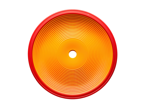 a red and yellow circle with a hole in it