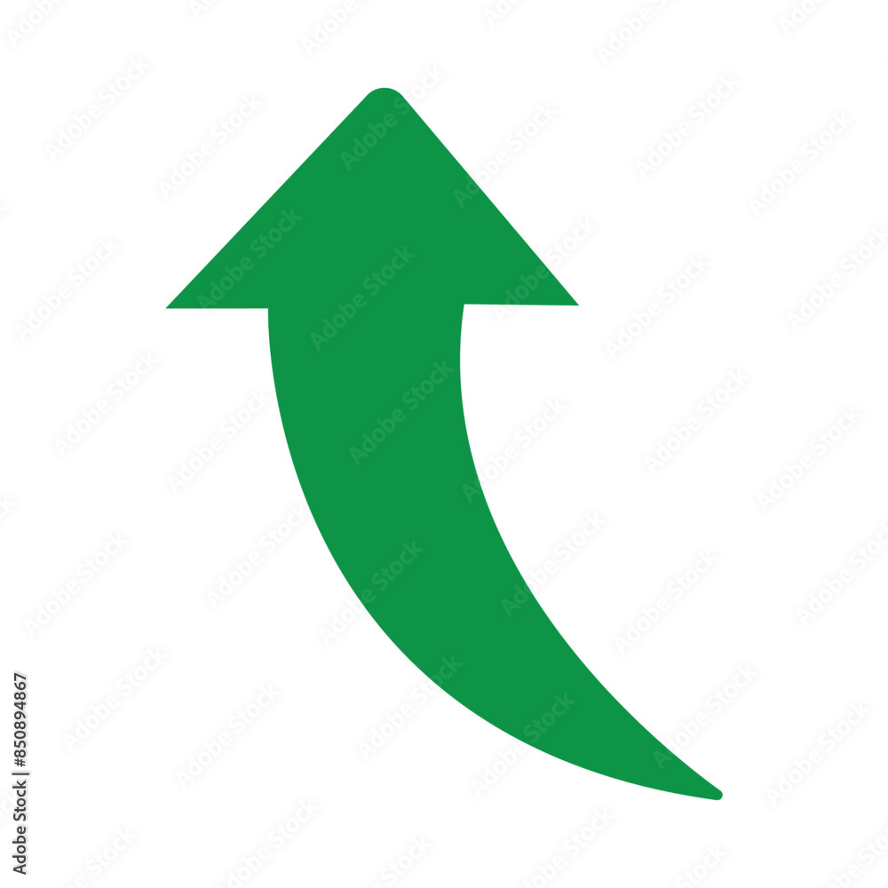 Aufkleber green curved graph with arrow icon. arrow illustration pointing up. counterclockwise direction point