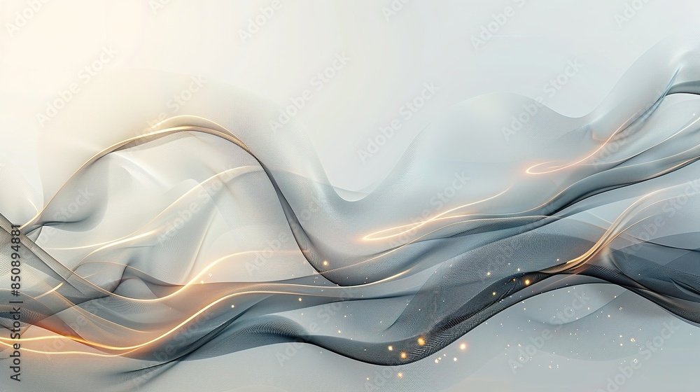 Poster abstract grey background poster with dynamic waves. technology network vector illustration.