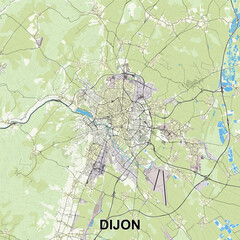 Dijon, France map poster art