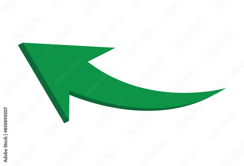 Aufkleber green curved graph with arrow icon. arrow illustration pointing up. counterclockwise direction point