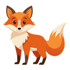 Fox vector illustration, cute animal vector illustration, Fox illustration vector, cute Fox cartoon illustration
