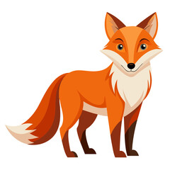 Fox vector illustration, cute animal vector illustration, Fox illustration vector, cute Fox cartoon illustration