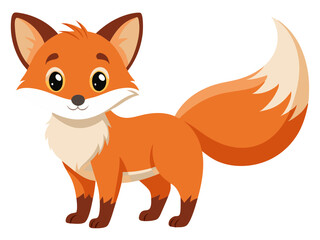 Fox vector illustration, cute animal vector illustration, Fox illustration vector, cute Fox cartoon illustration
