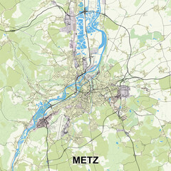 Metz, France map poster art