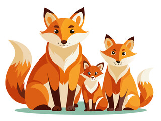 Fototapeta premium Fox vector illustration, cute animal vector illustration, Fox illustration vector, cute Fox cartoon illustration