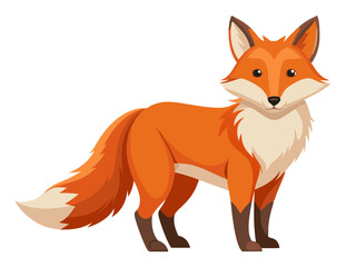 Fox vector illustration, cute animal vector illustration, Fox illustration vector, cute Fox cartoon illustration