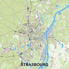 Strasbourg, France map poster art