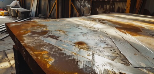 Rusty Metal Sheet in Industrial Environment