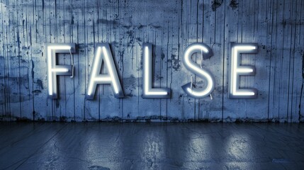 Fototapeta premium Grey LED Fake and Misinformation concept art poster.