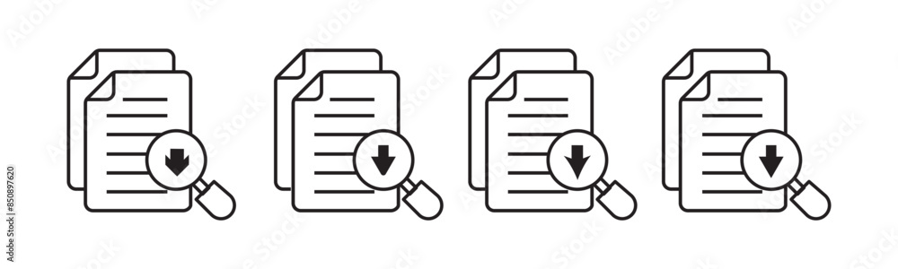 Poster file document search magnifier icon vector design
