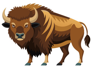 Bison vector illustration, cute animal vector illustration, Bison illustration vector, cute Bison cartoon illustration