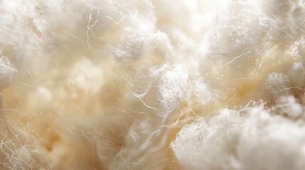 Soft Fluffy Textile Fibers Close-Up