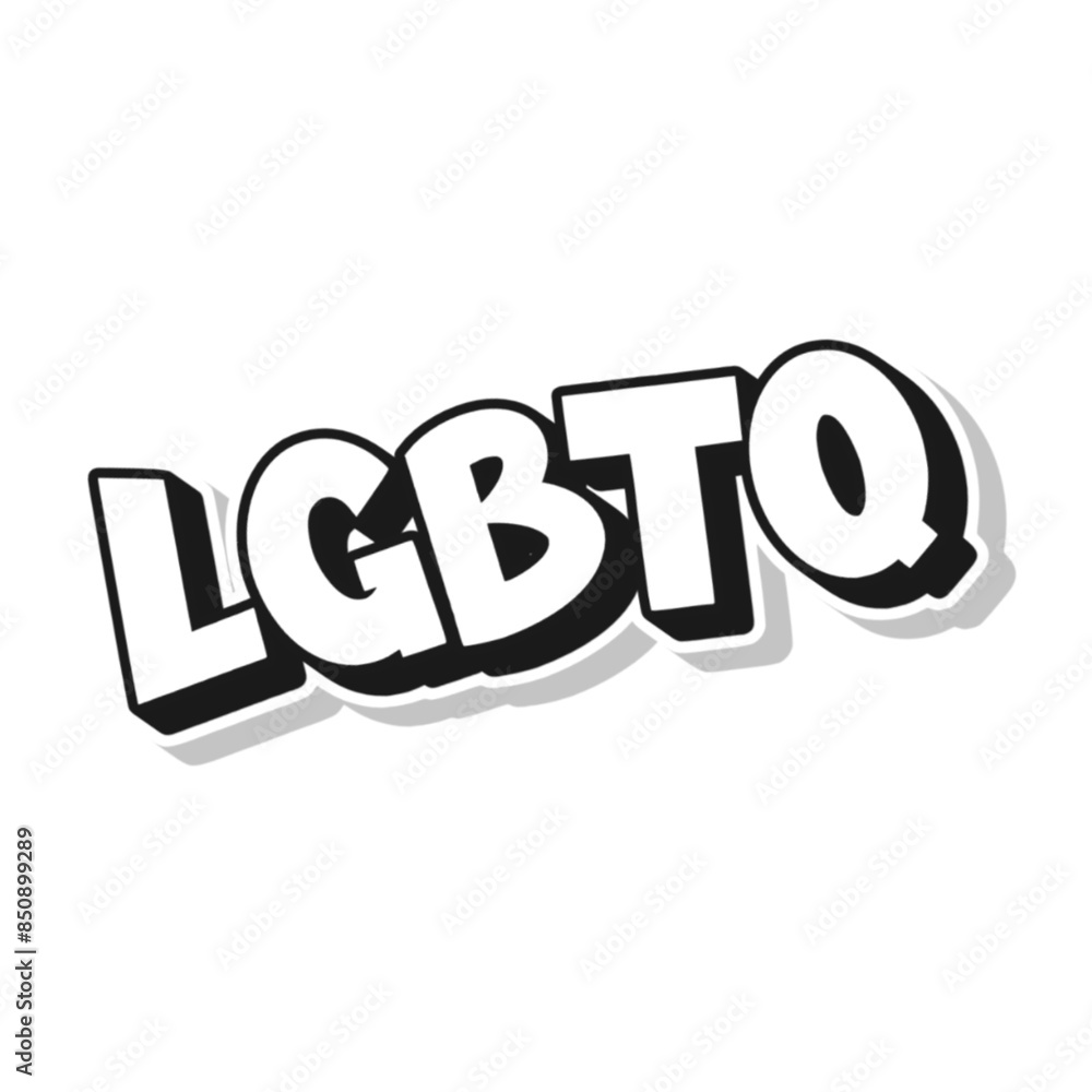 Sticker 3d lgbtq text poster art