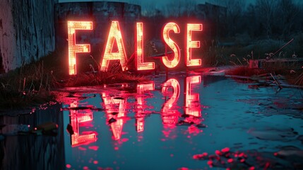 Fototapeta premium LED Fake and Misinformation concept art poster.