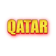 3D Qatar text poster art